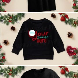 4 Christmas Black Baby Shirt Mock Up 6919200