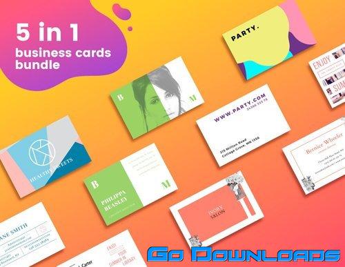 5 in 1 Business Cards Bundle [PSD/EPS] Free Download