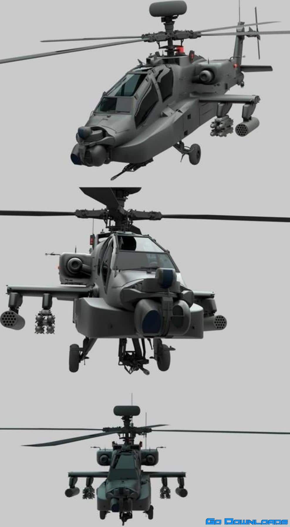 AH-64D Apache 3D Model Free Download