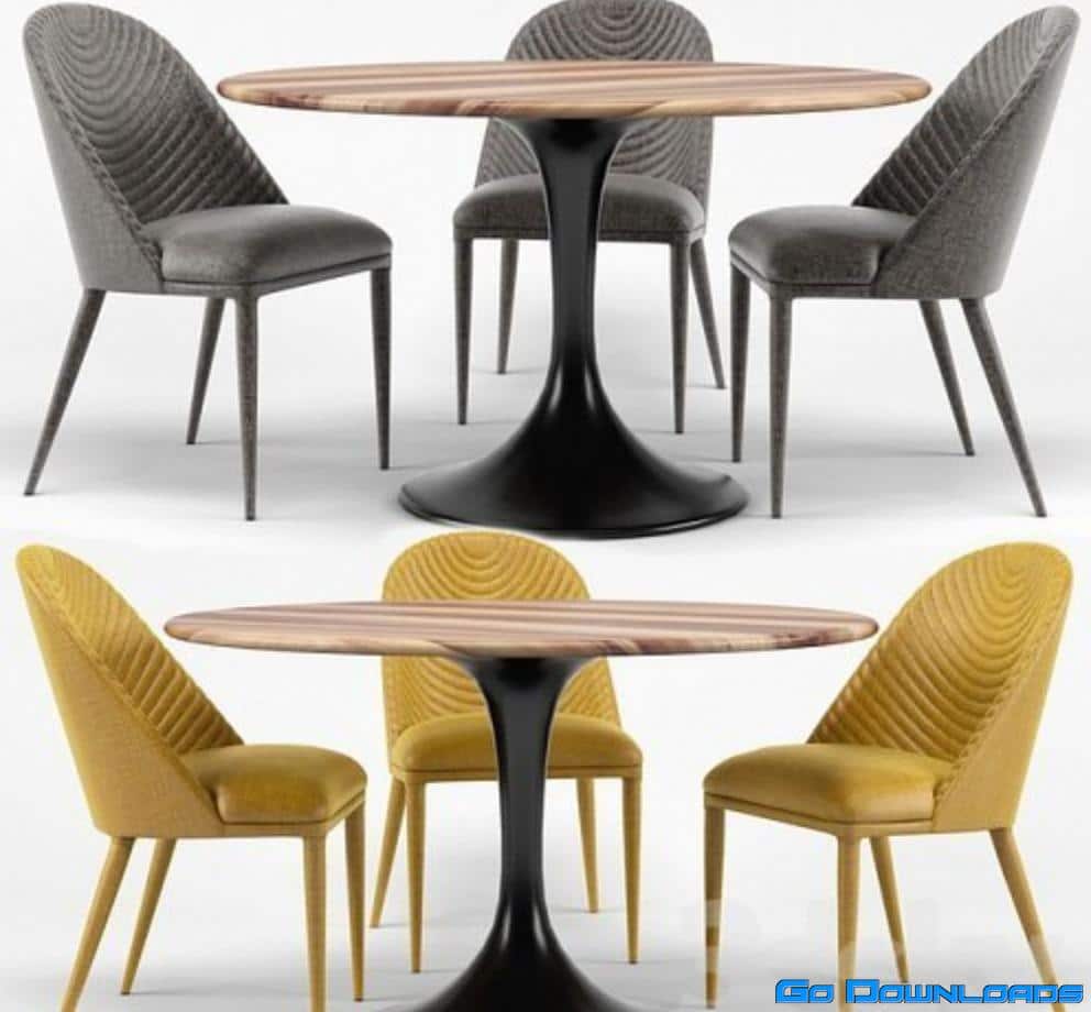 Amarelo Chair Thor Dining Table 3D Model Free Download