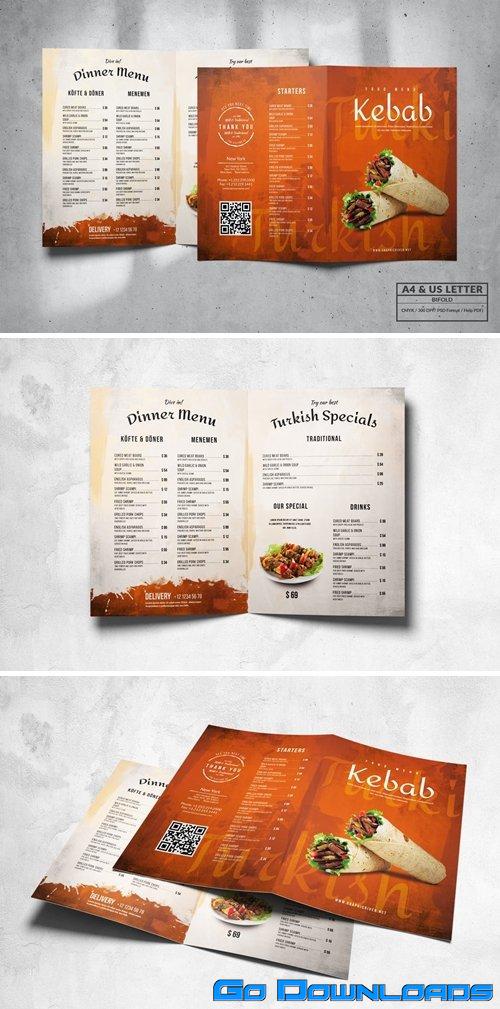 Bifold Food Menu Design A4 & US Letter