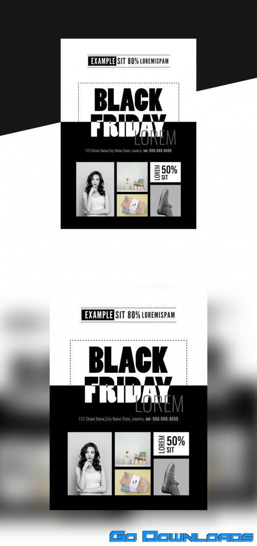 Black Friday Black and White Flyer 396882712