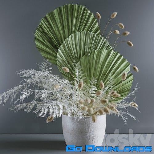 Bouquet with fern and lagurus Free Download