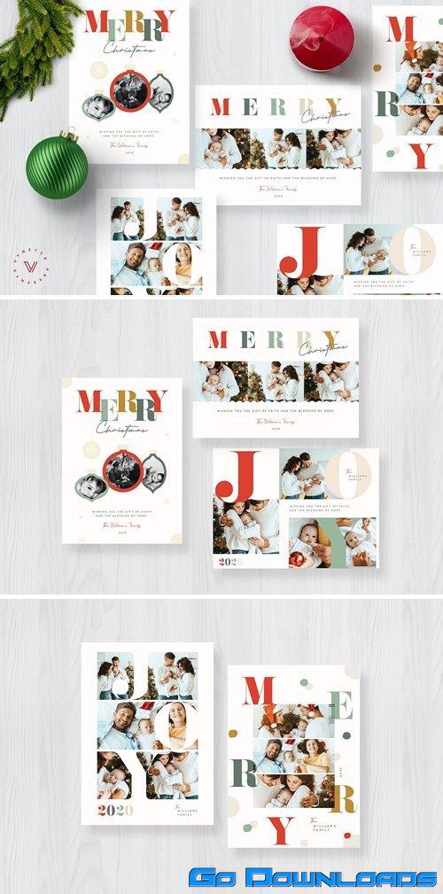 Colourful Typography Christmas Card