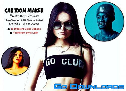 CreativeMarket  Cartoon Maker Photoshop Action 5499067