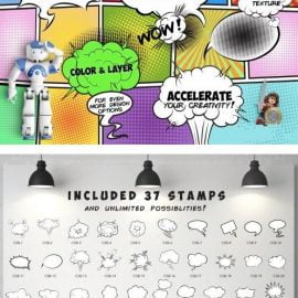 CreativeMarket Comic Bubble Procreate Stamp 4579709 Free Download