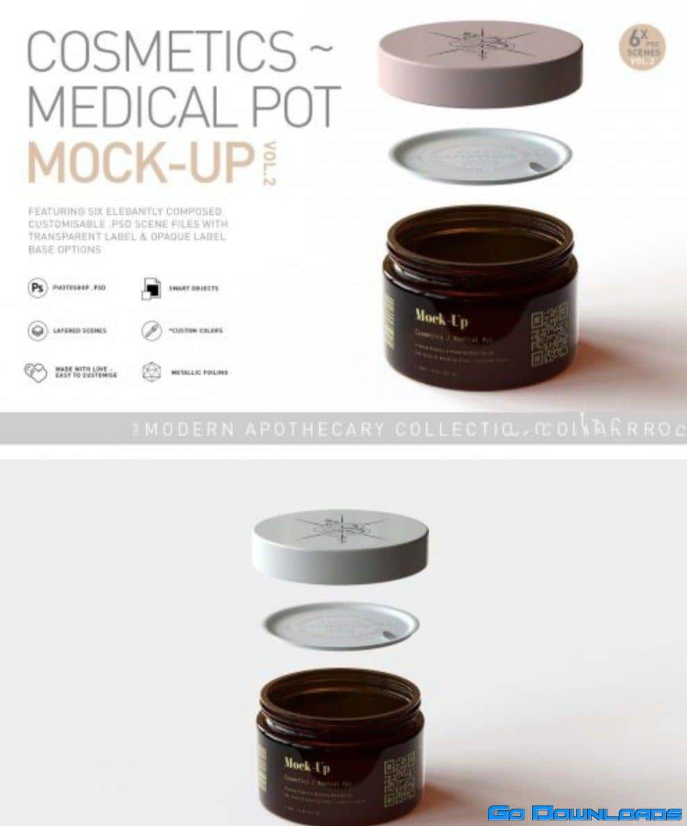 CreativeMarket Cosmetic | Medical Pot Mock-Up Vol.2 5631853 Free Download