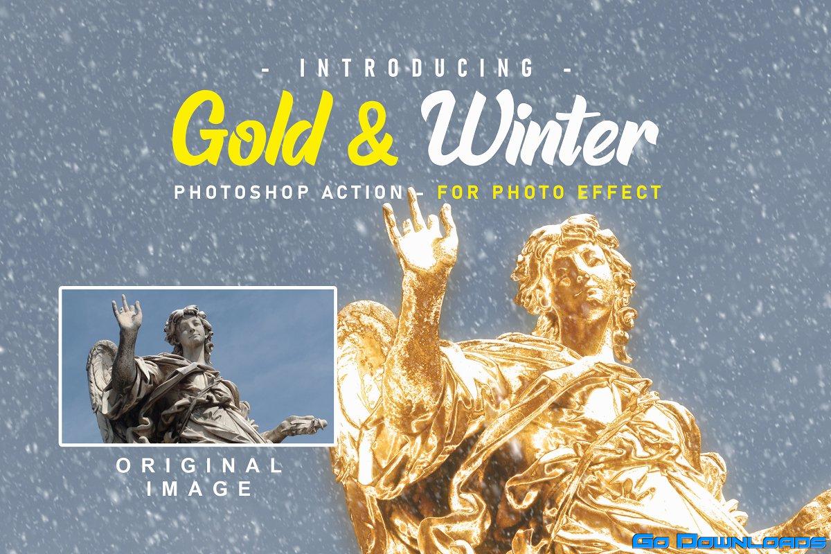 CreativeMarket – Gold And Snow Action // Winter 5623902 Free Download