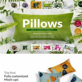 CreativeMarket  Pillows vol 4 with floral elements 5367751