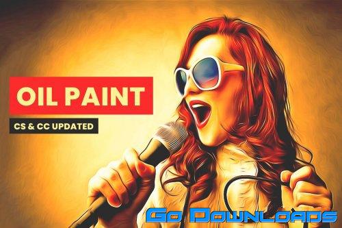 CreativeMarket  Premium Sharpen Oil Paint Action 5521206