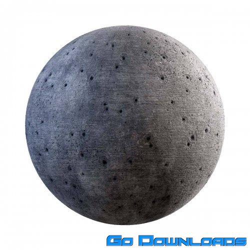 Damaged dark concrete PBR Textures Free Download