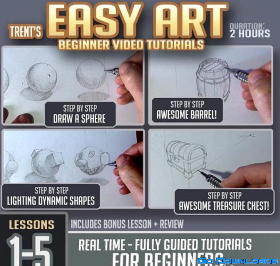 Easy Art Lessons 1-5 (Beginner) – Learn to Draw on paper!