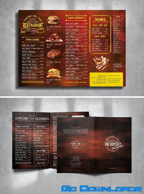 Food Menu Design A3 Horizontal