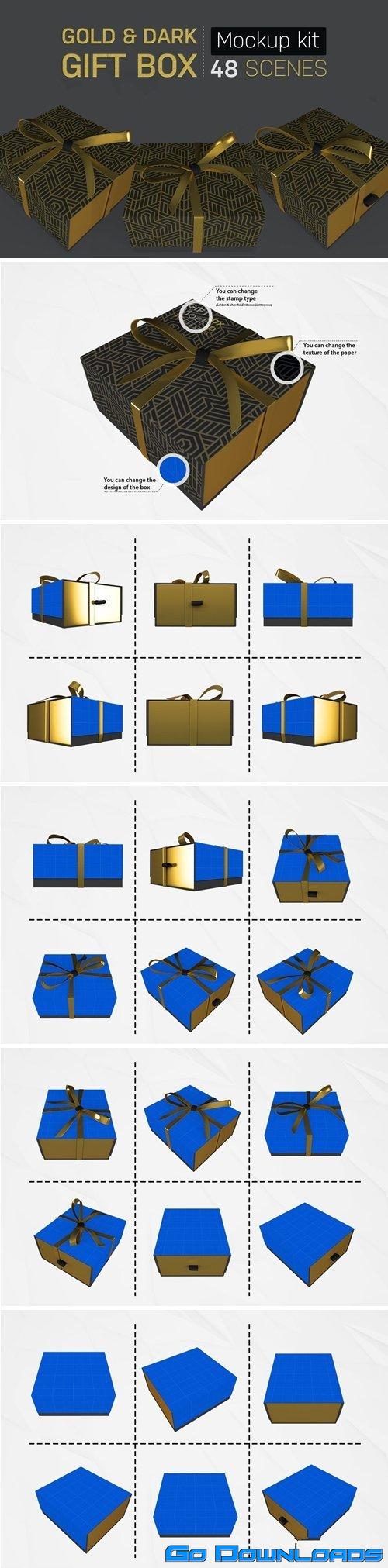 GraphicRiver Gold & Dark Gift Box Kit 28741096 Free Download