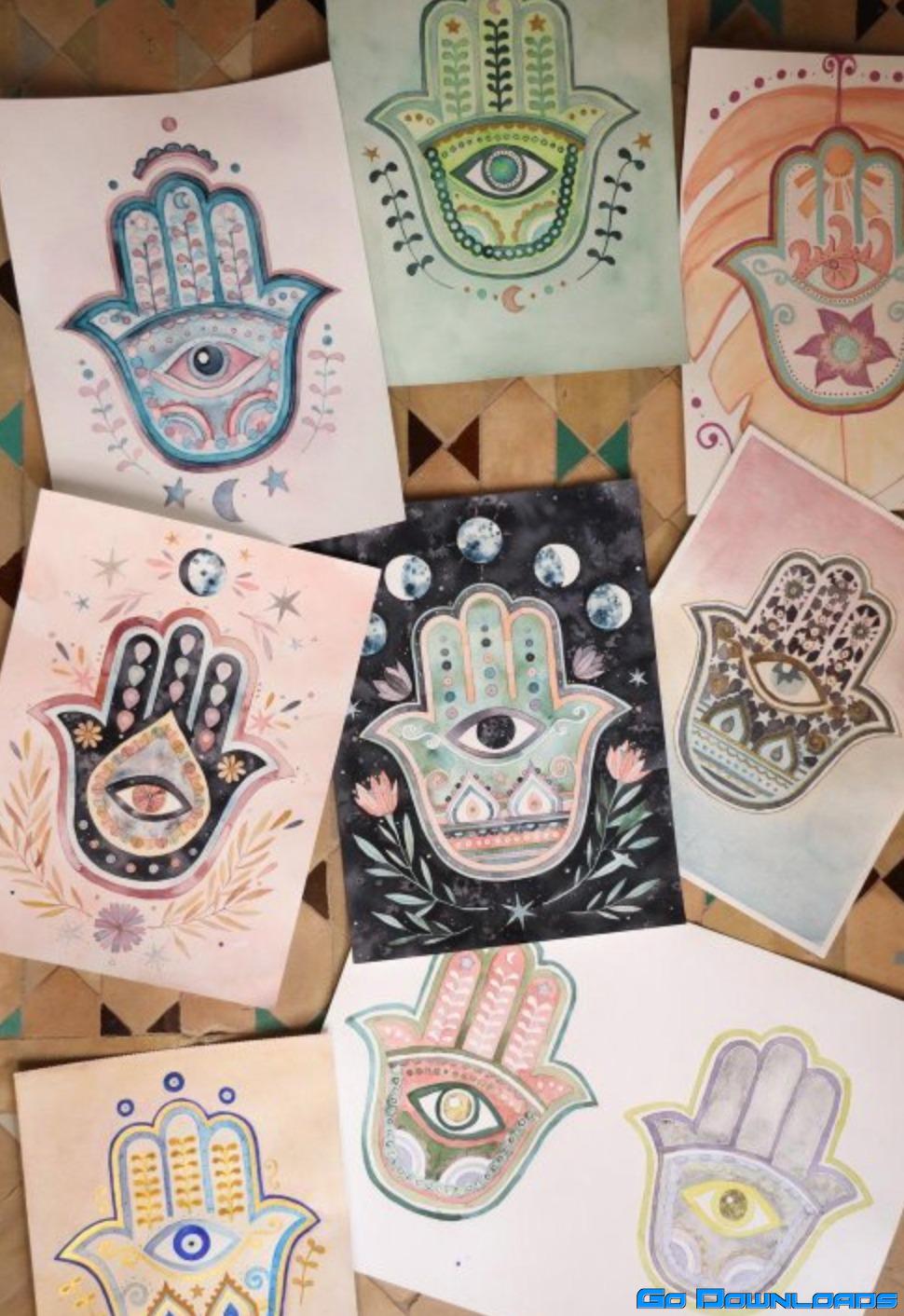 Hamsa Hand Watercolor Workshop