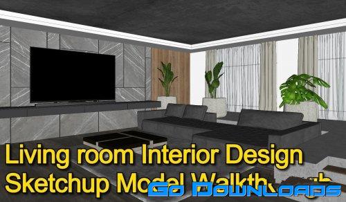 Living Room Interior Design SketchUp Walkthrough Free Download