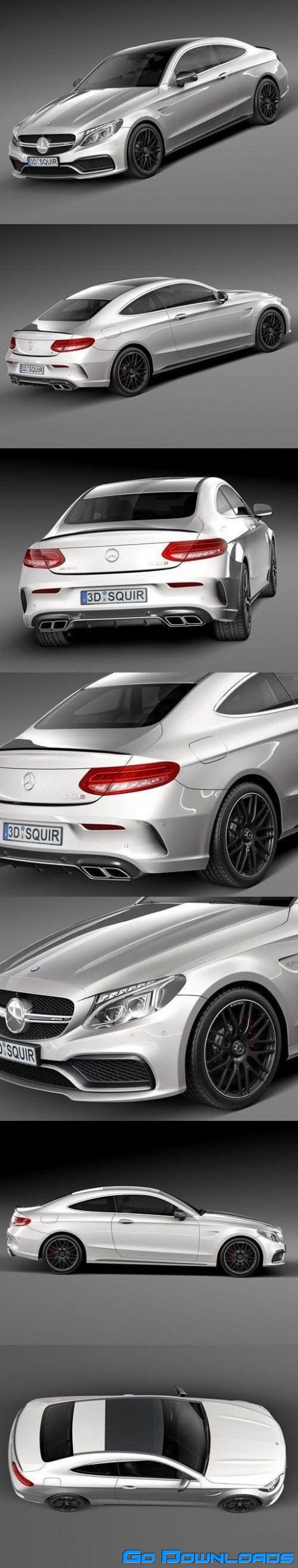 Mercedes-Benz C63 AMG Coupe 2017 3D Model Free Download