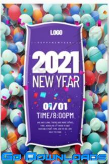 Modern 2021 New Year Propaganda and Celebration Picture Design Template PSD