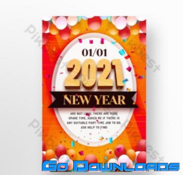 Modern 2021 New Year celebration promotion template design Template PSD