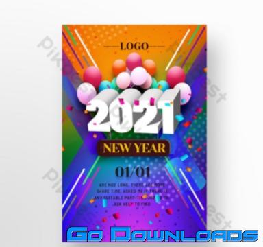 Modern Popular 2021 Happy New Year Promotional Picture Design Template PSD