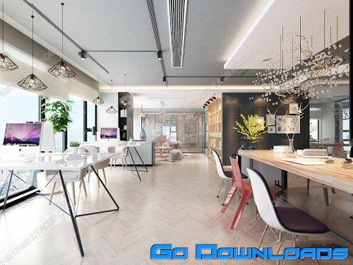 Office Interior Scene 05 Free Download