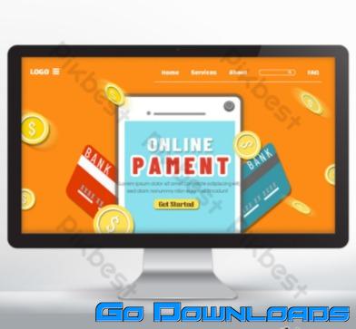 Online secure payment landing page design mobile credit card management Template PSD