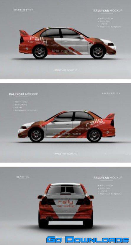 Realistic rally car mock up