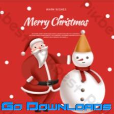 Red christmas social media cover Template PSD