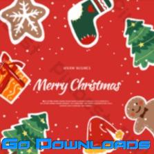 Red christmas social media post Template PSD