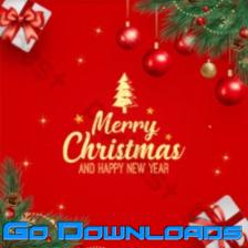 Red christmas social media post Template PSD