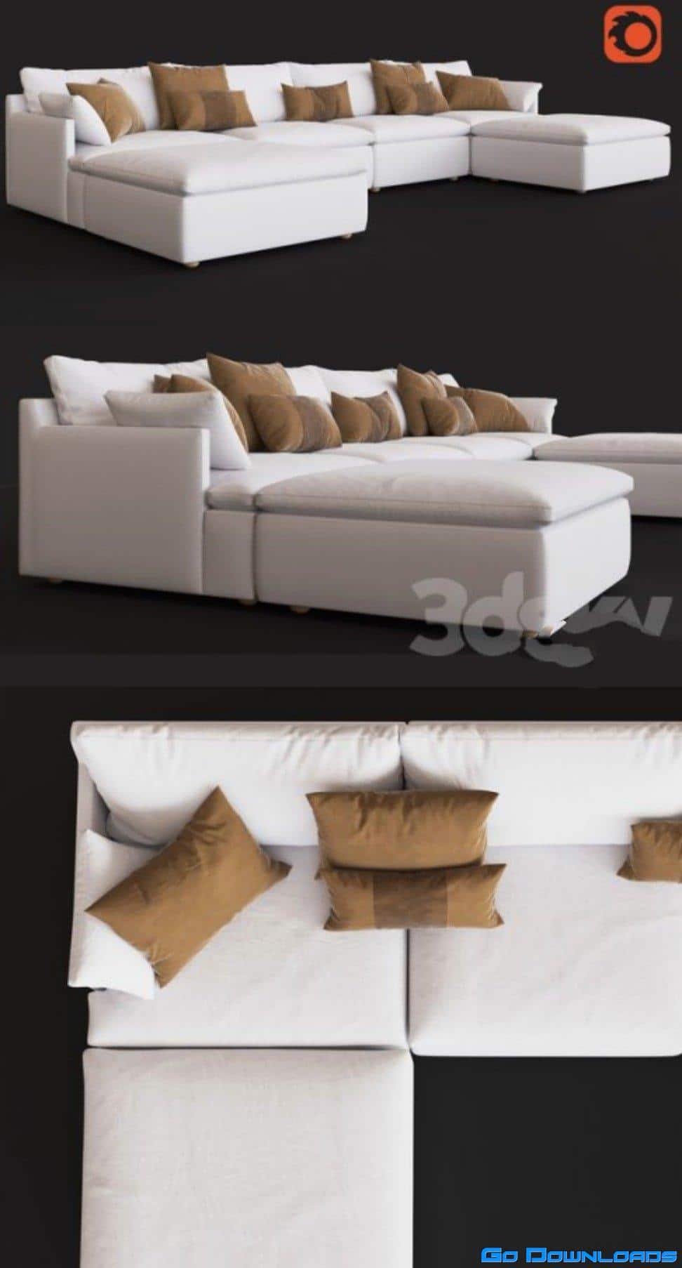 SOFA CLOUD TRACK ARM MODULAR CUSTOMIZABLE SECTIONAL Free Download