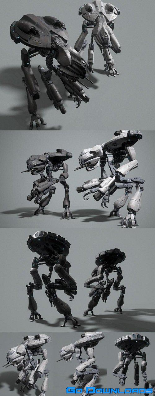 SciFI Mech 3D model model Free Download