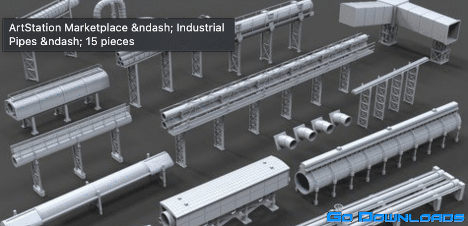 ArtStation Marketplace Industrial Pipes 15 pieces Free Download