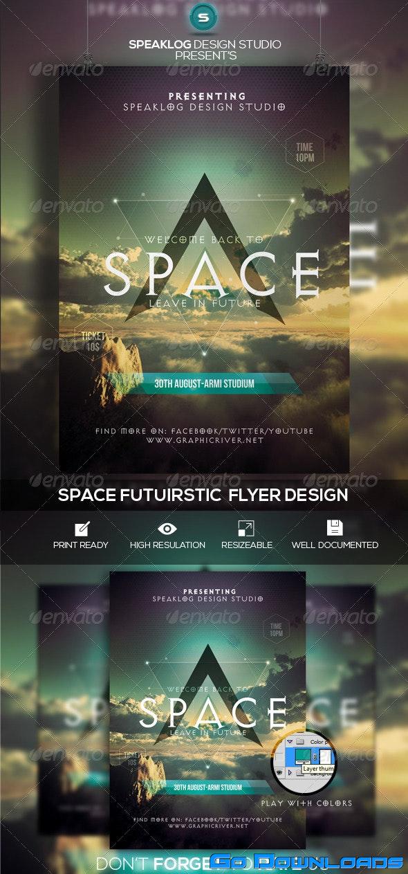 Space Futuristic Flyer Design  Graphic river 8251506