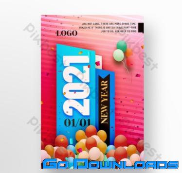 Stylish 2021 Happy New Year celebration template design Template PSD