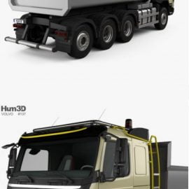 Volvo FMX Tridem Tipper Truck with HQ interior 2013 3D model Free Download