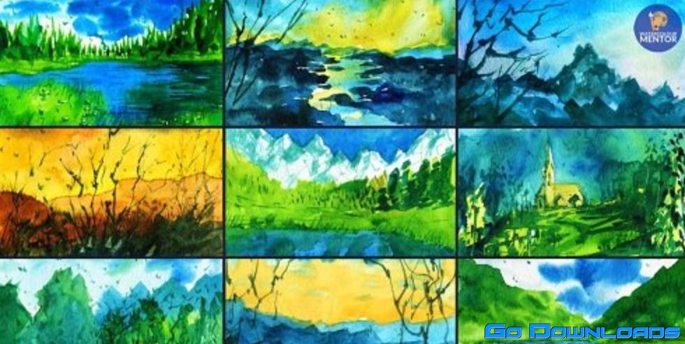 Watercolor Mountains For Beginners – Create 12 Different Landscapes Free Download