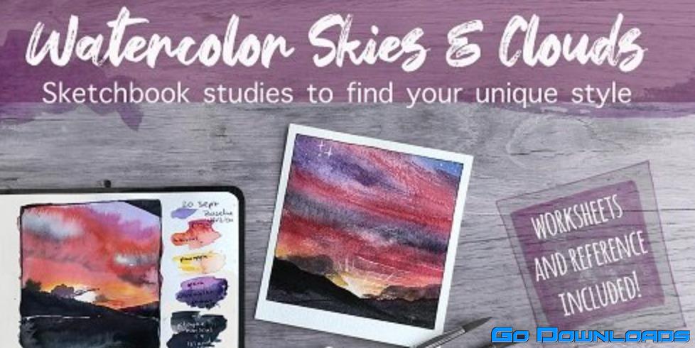 Watercolor Skies and Clouds – Sketchbook studies to find your unique style Free Download