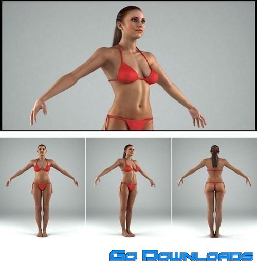 Woman in a swimsuit 3d Model Free Download