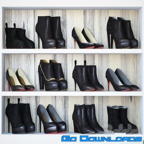 Woman shoes set black Free Download