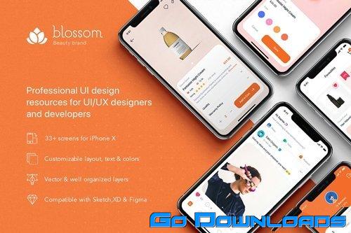 Blossom Beauty mobile UI Kit Free Download