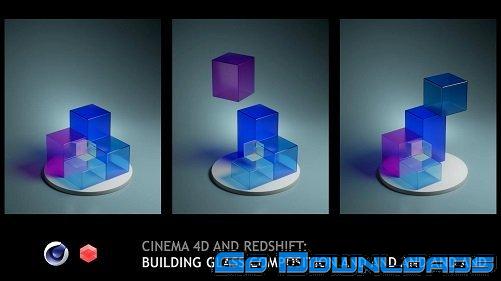 Cinema 4D and Redshift Building Glass Composition and Animation Free Download