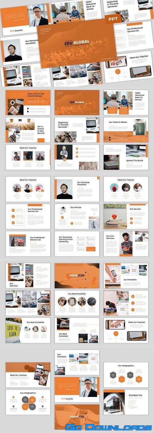 Edu Global Education PowerPoint & Google Slides Presentation PPTX Templates Free Download