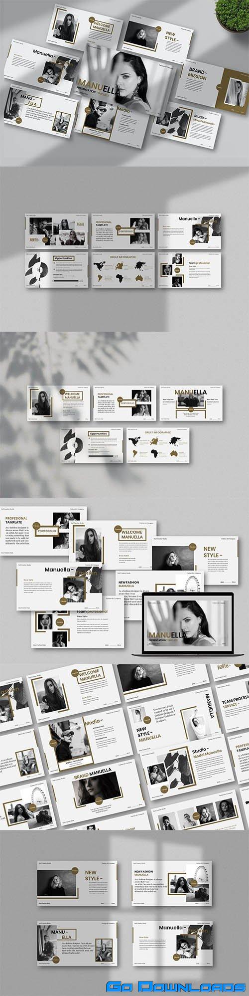 Manuella Creative Powerpoint Keynote and Google Slides Template Free Download