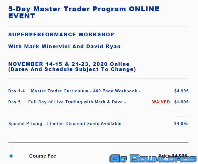 Mark Minervini 5 Day Master Trader Program ONLINE EVENT Free Download