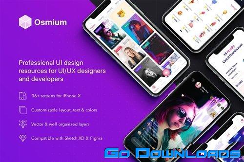 Osmium mobile UI Kit Free Download