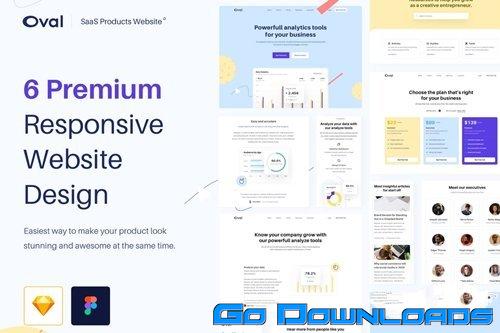 Oval SaaS Products Landing Page Template Free Download