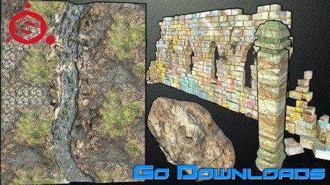 Substance painter-painting a ground rock wall and a pillar Free Download