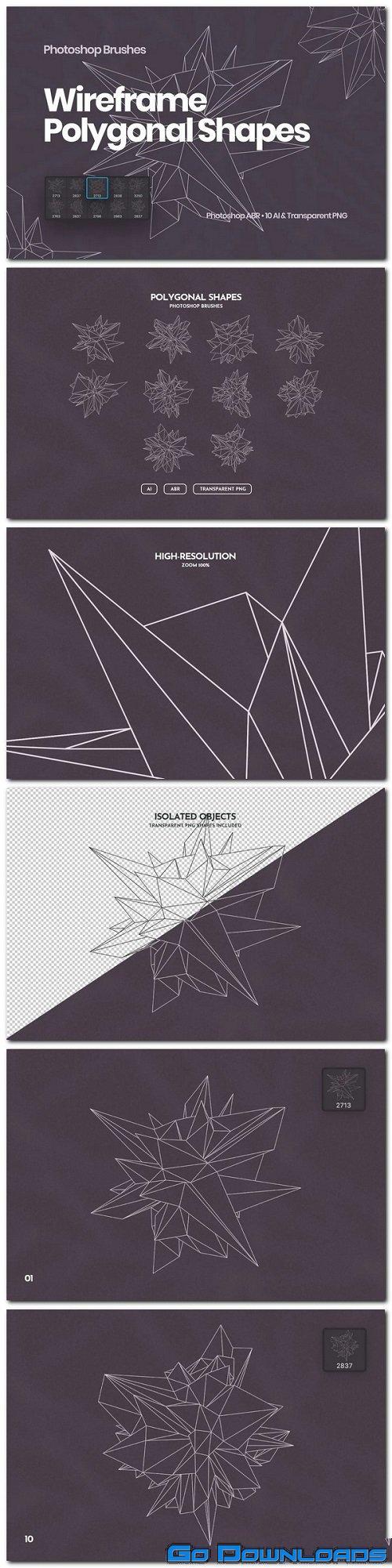 Wireframe Polygonal Shapes Photoshop Brushes Free Download