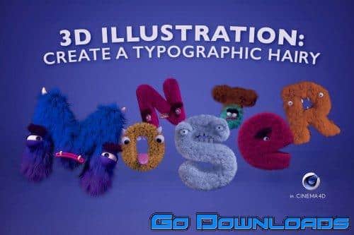 3D Illustration: Create a Typographic 3D hairy monster in Cinema 4D Free Download